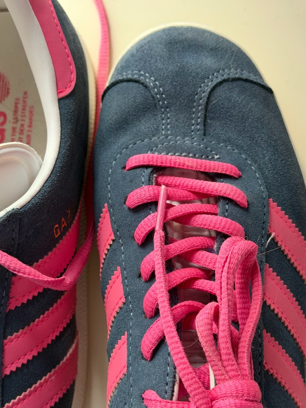 adidas Gazelle Navy and Pink Suede Women's Sneakers - Picture 5 of 7